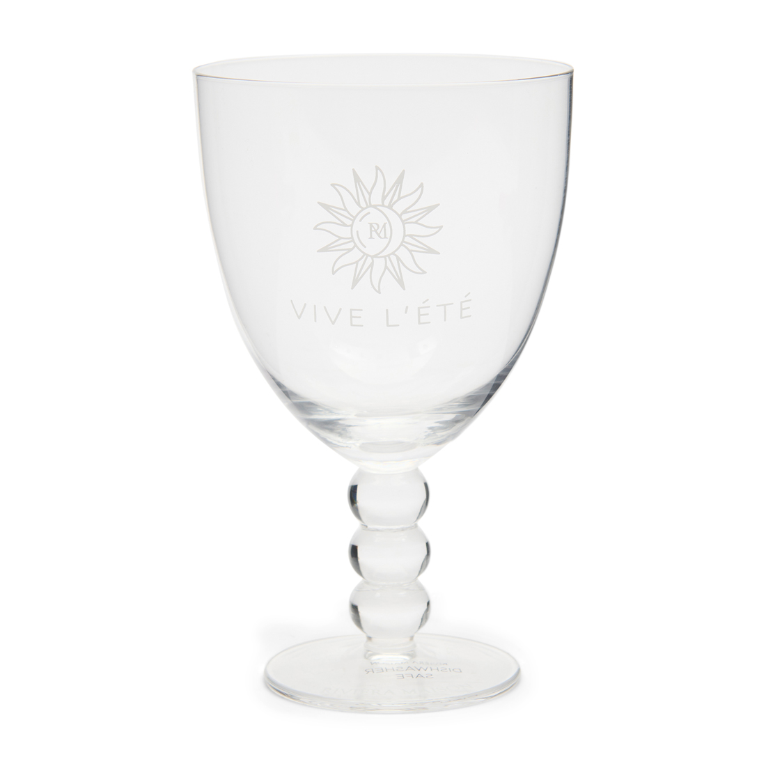 Riviera Maison Vive L'été Wine Glass - Glas - Transparant - 9.5x9.5x15.5 cm