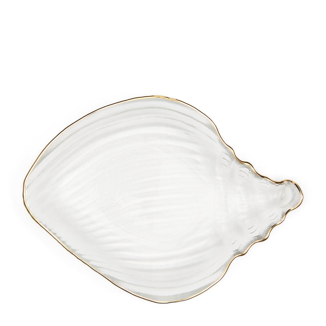 Riviera Maison Sea Shell Decoration Plate - Glas - Transparant - 15.0x10.5x2.0 cm