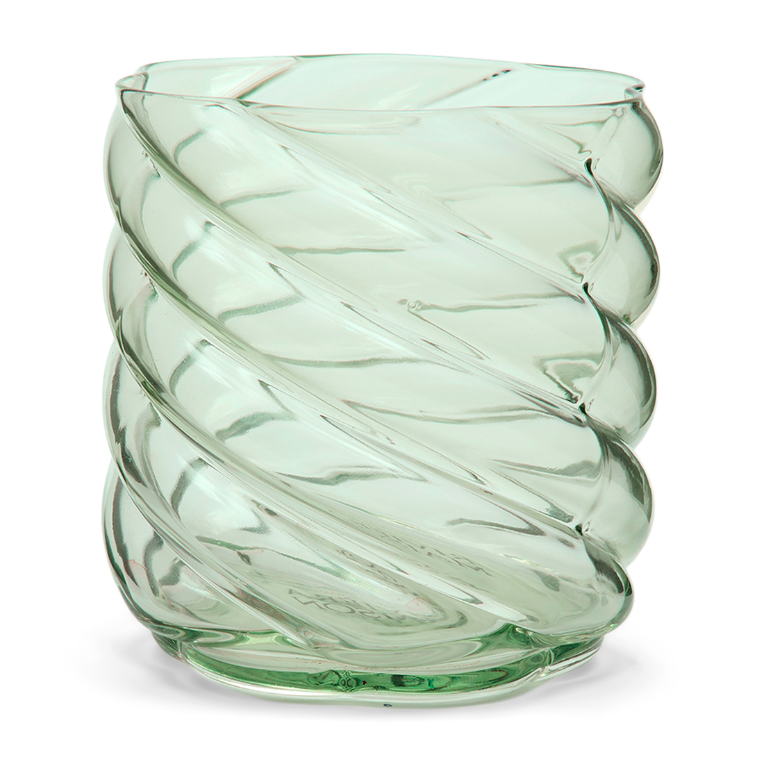 Riviera Maison Swirl Votive dark green - Glas - Groen - 8.0x8.0x8.0 cm