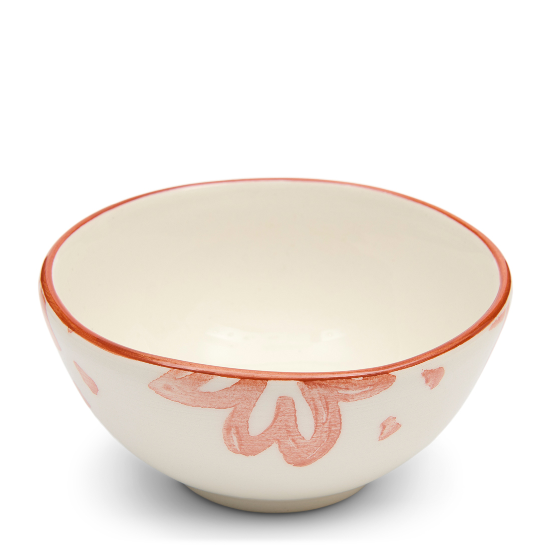 Riviera Maison Bella Flowers Dip Bowl - Keramiek, Aardewerk - Rood - 10.0x10.0x5.0 cm