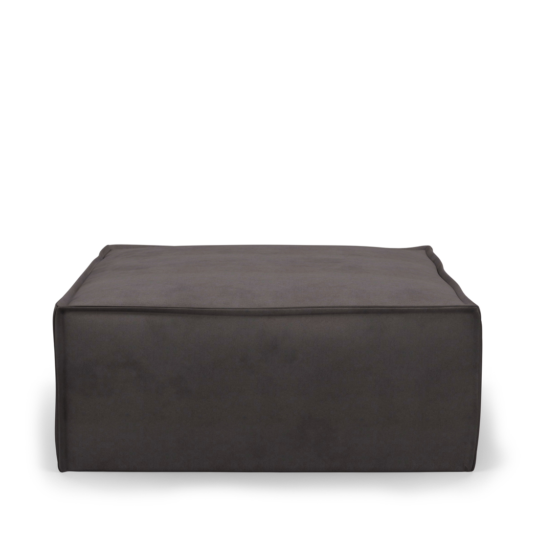 Rivièra Maison - The Jagger Footstool, scottish suede, noir - Kleur: zwart