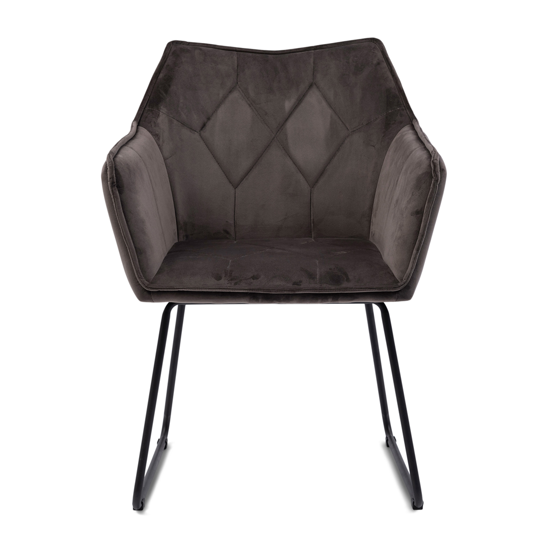 Riviera Maison Stoel Met Armleuning - Morgan Dining Armchair - Antraciet Grijs - Velvet