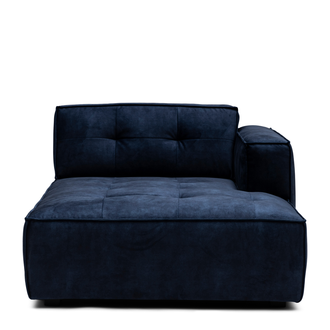 Rivièra Maison - Brandon Chaise Longue Right, velvet, estate blue - Kleur: Landgoed Blauw