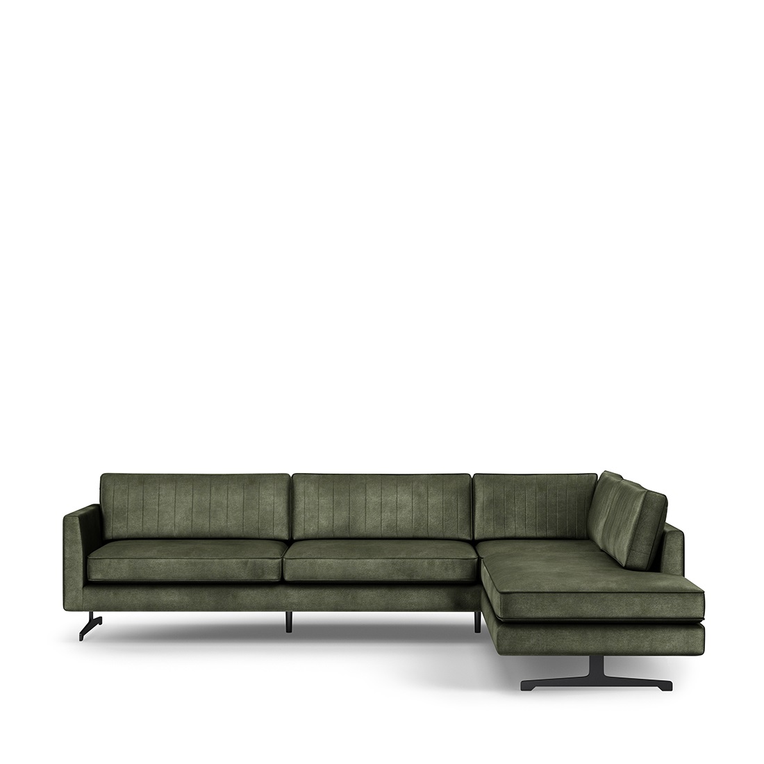 Rivièra Maison - The Camille Corner Sofa Right, velvet, ivy - Kleur: groen