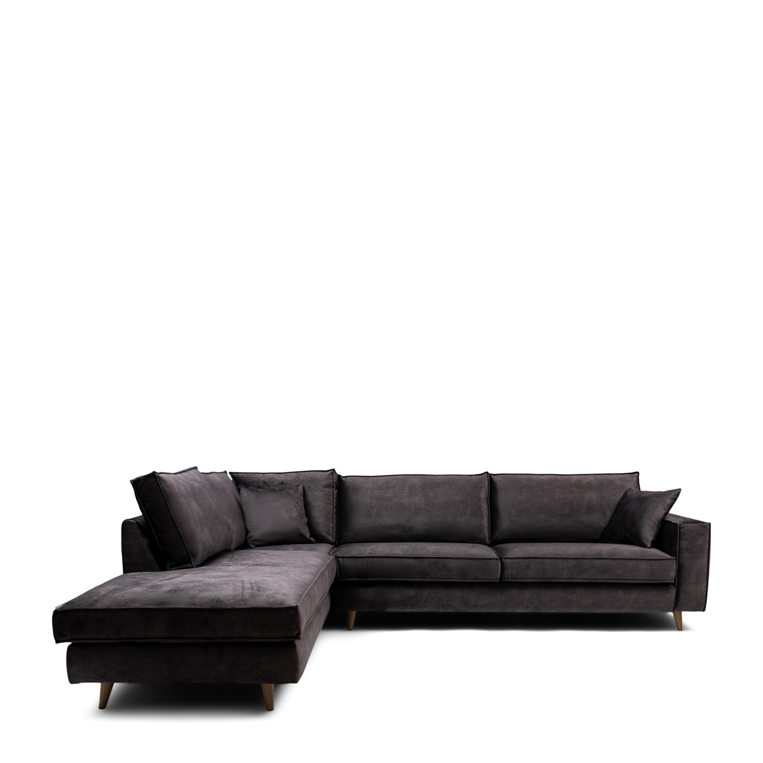 Rivièra Maison - Kendall Corner Sofa Left, velvet, grimaldi grey - Kleur: Grimaldi Grijs