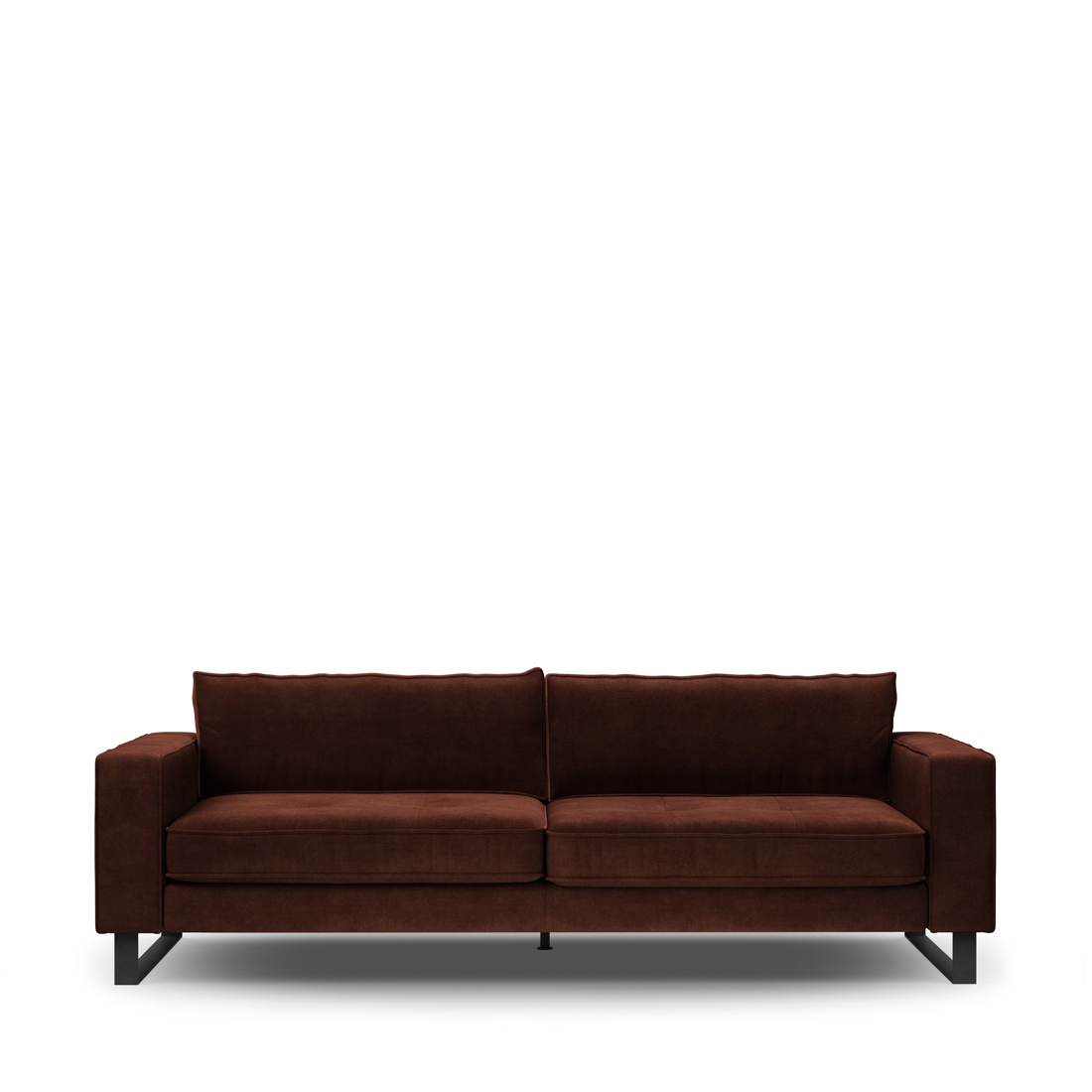 Rivièra Maison - Scott Sofa 3,5 Seater, velvet, chestnut - Kleur: Kastanje