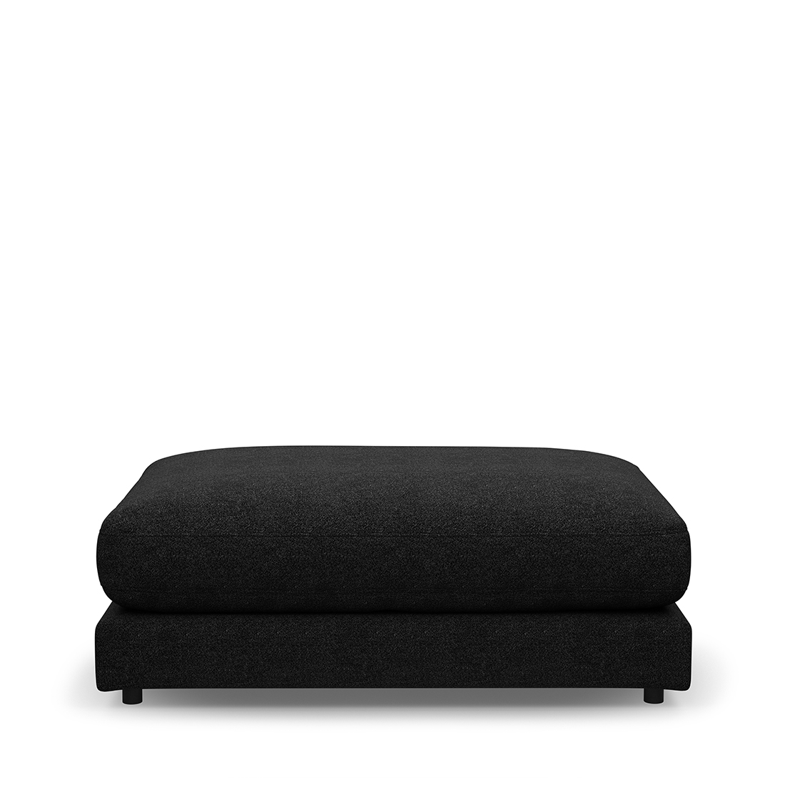 Rivièra Maison - Stephen Footstool, bouclÃ©, black swan - Kleur: Zwarte Zwaan