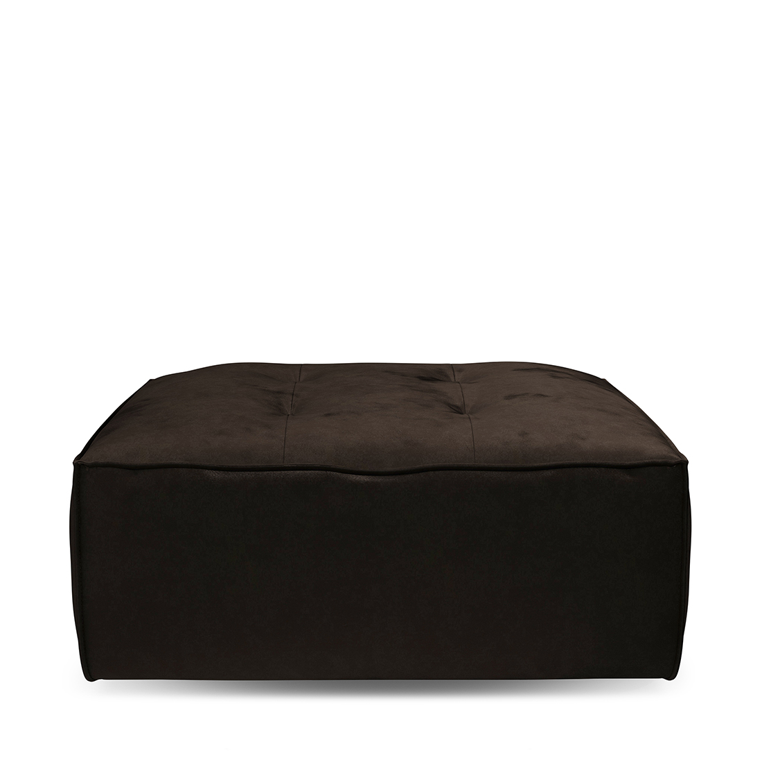 Rivièra Maison - Brandon Footstool, velvet IV, coffee bean - Kleur: bruin