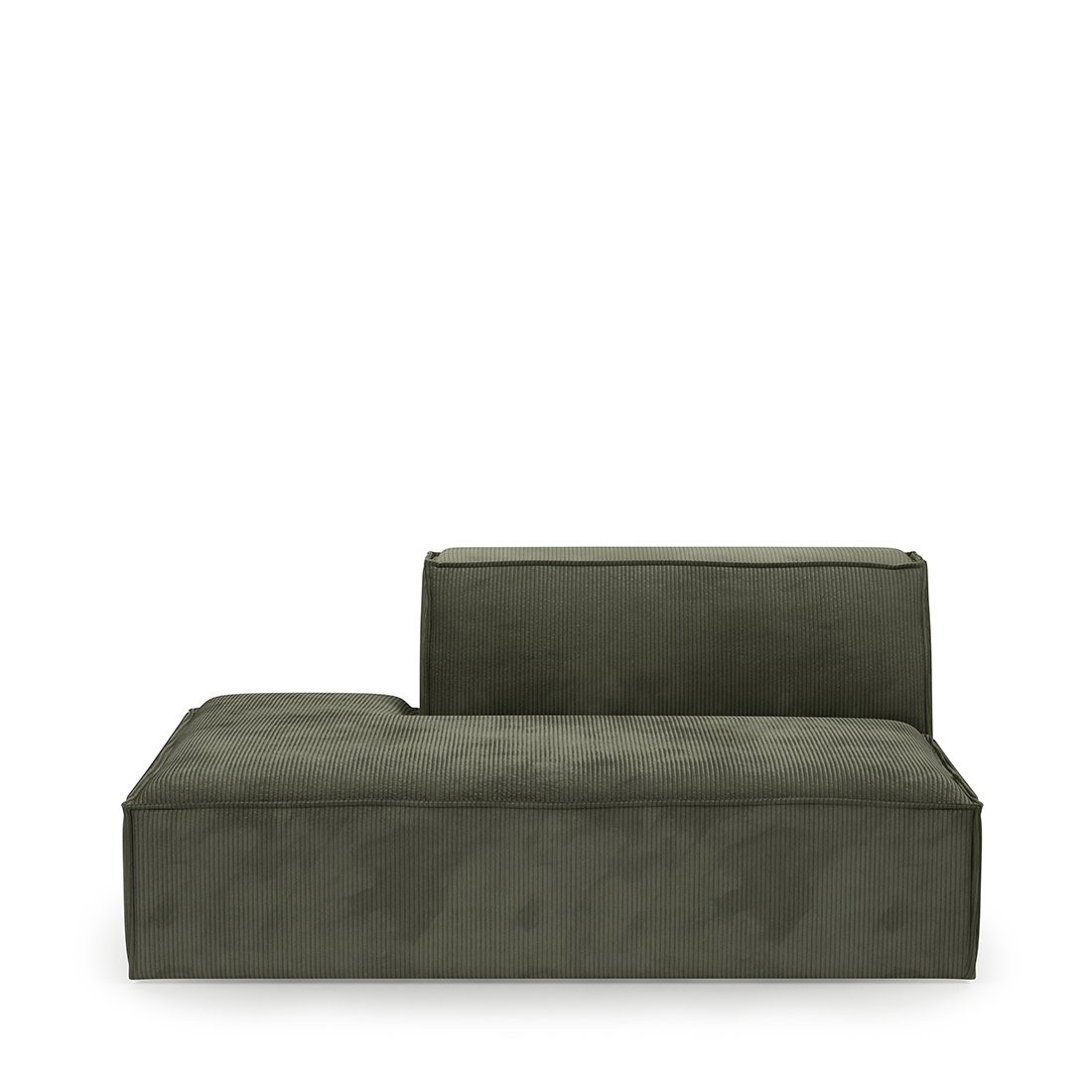 Rivièra Maison - The Jagger Lounger Left, english rib, moss green - Kleur: groen