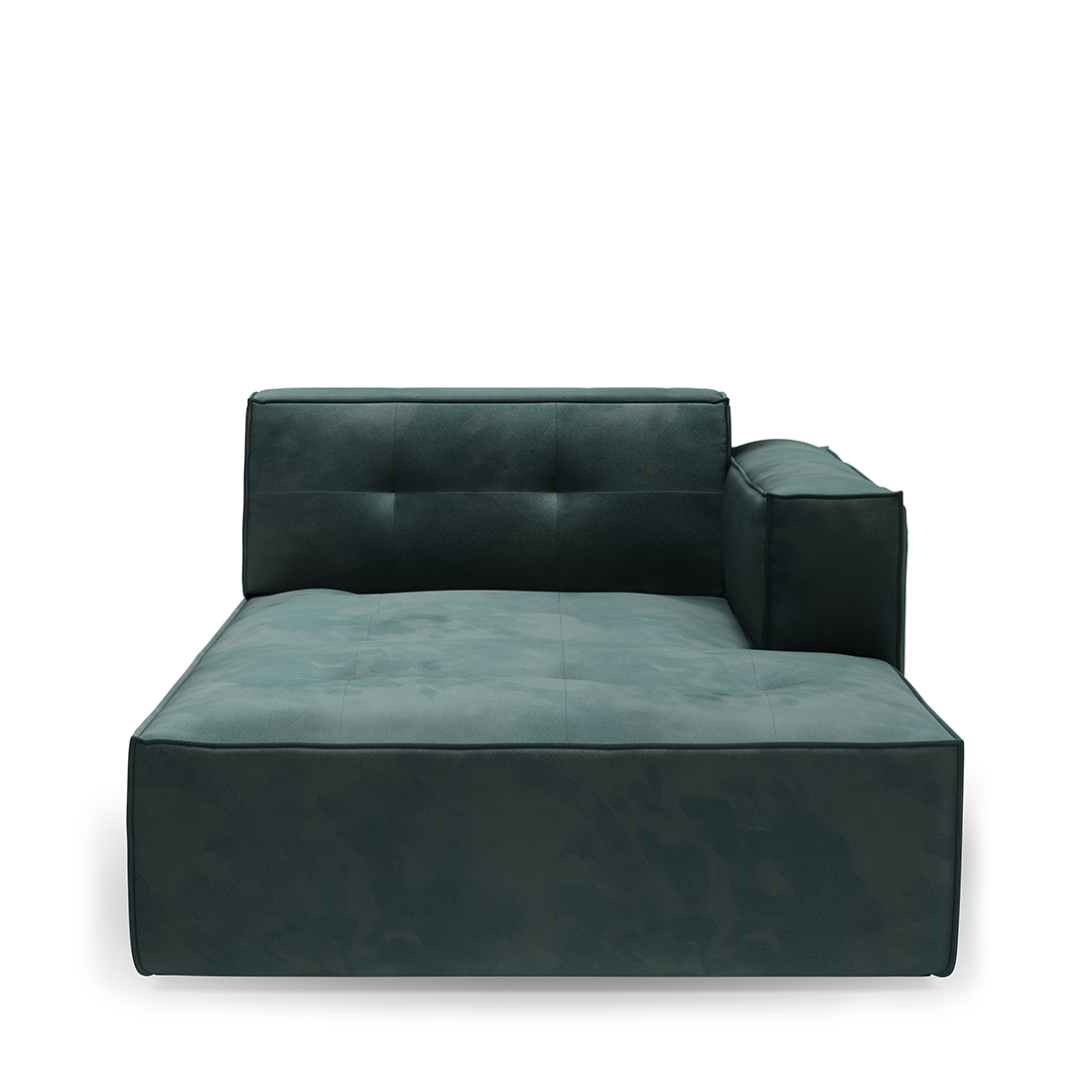 Rivièra Maison - Brandon Chaise Longue Right, velvet IV, turquoise - Kleur: Turquoise