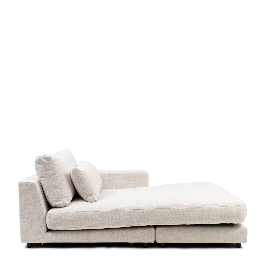 Rivièra Maison - Stephen Chaise Longue Right, rich tweed, antique white - Kleur: Antiek Wit