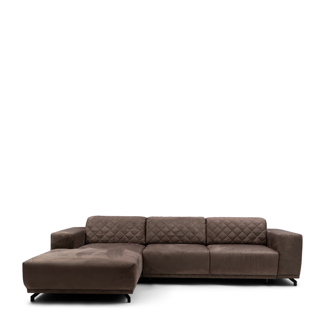 Rivièra Maison - Marciana Sofa with Chaise Longue Left, scottish suede, brown sugar - Kleur: Bruine Suike