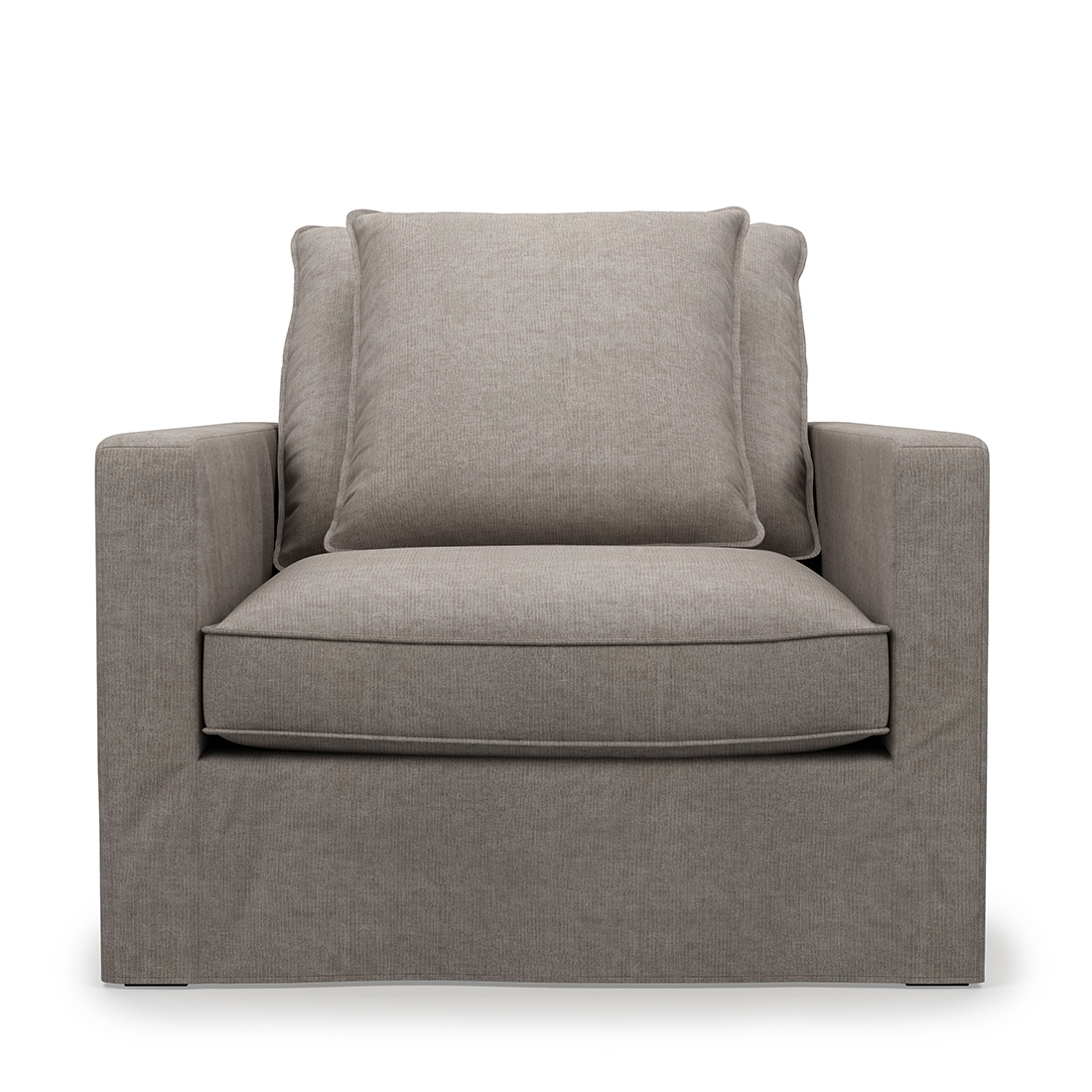 Rivièra Maison - Fauteuil Lennox, Stone, Washed Cotton - Kleur: Steen