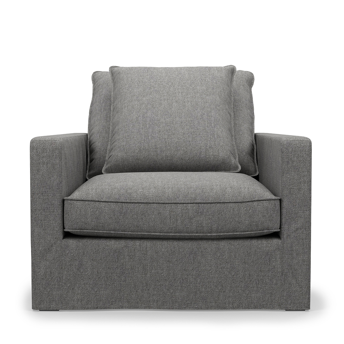 Rivièra Maison - Fauteuil Lennox, Grey, Washed Cotton - Kleur: Grijs