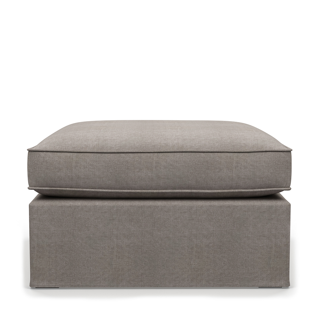 Rivièra Maison - Lennox Footstool, washed cotton, stone - Kleur: Steen