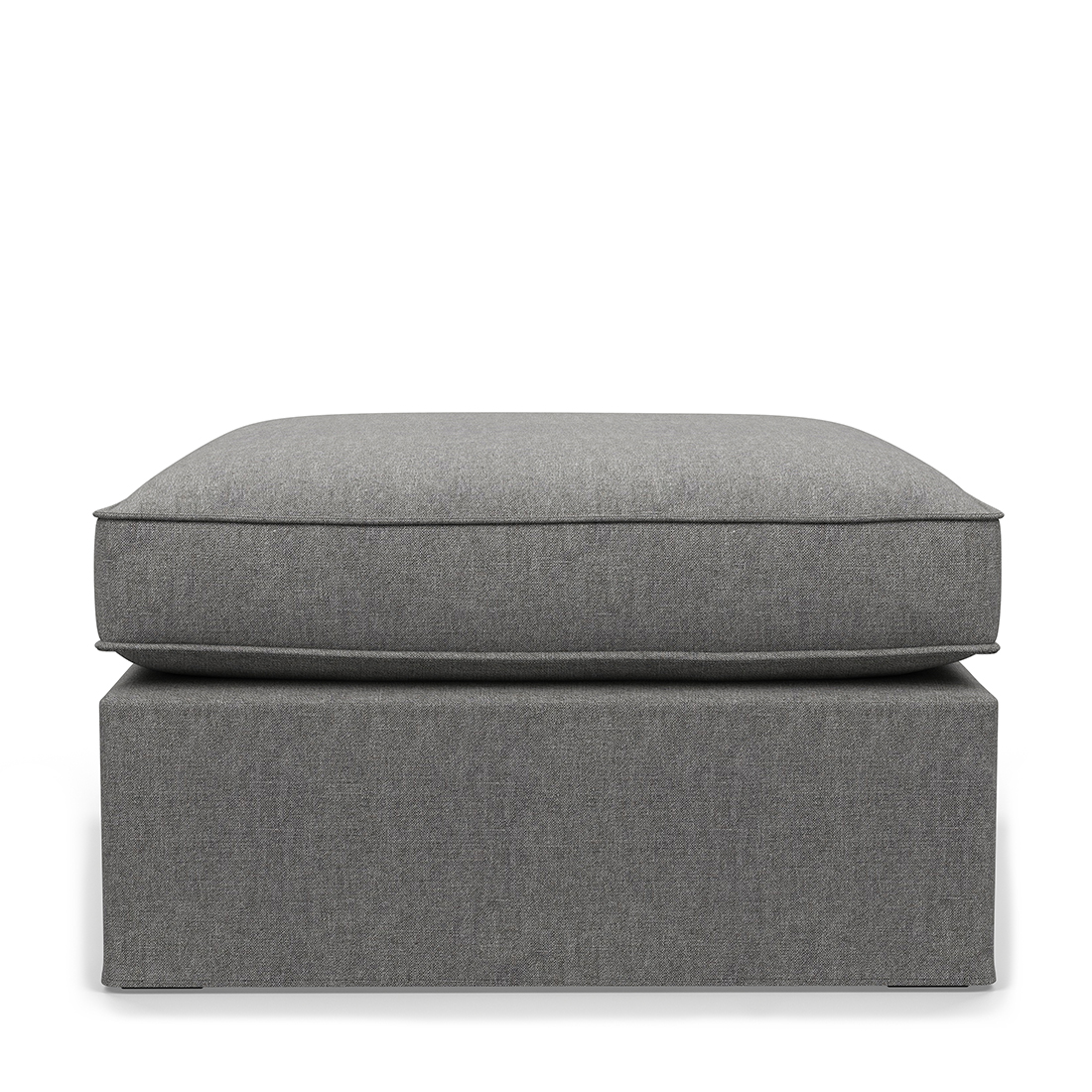 Rivièra Maison - Lennox Footstool, washed cotton, grey - Kleur: Grijs