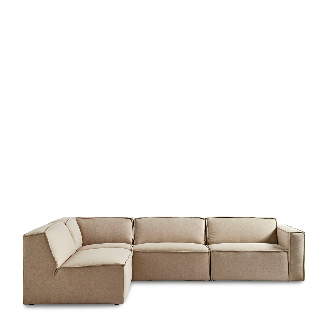 The Jagger Modular Corner Sofa Arm Right, washed cotton, natural