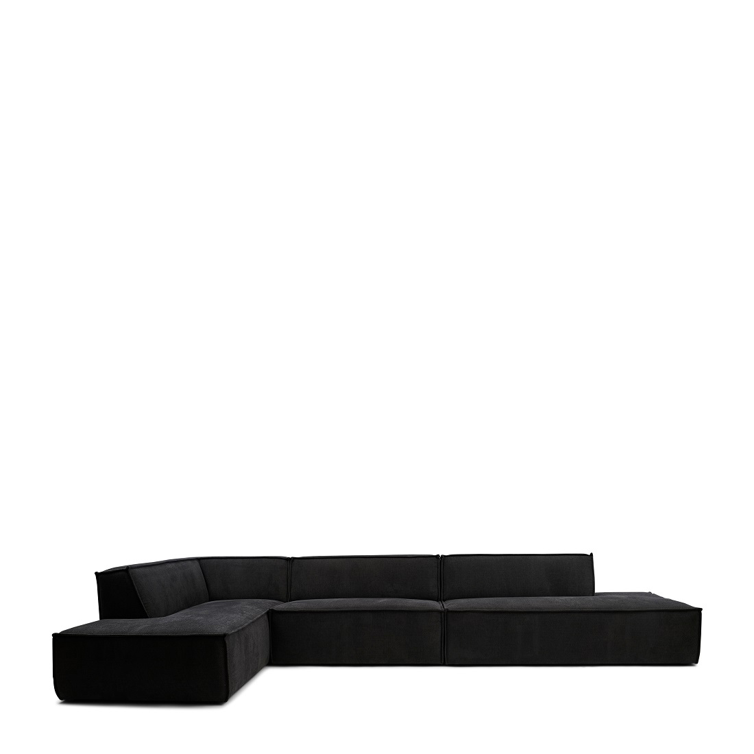 The Jagger Modular Corner Sofa Arm Left, celtic weave, caviar