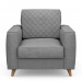 Armchair Kendall, Grey, Washed Cotton