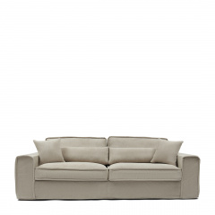 3,5 Seater Sofa Metropolis, Soft Beige, Chenille Jacquard Vogue
