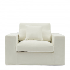 Loveseat Miles, Sparkling White, Copperfield Weave