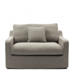 Loveseat Giovanni, Stone, Washed Cotton
