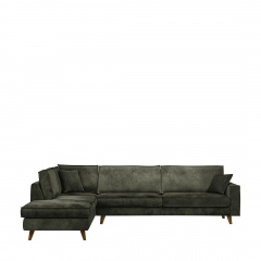 Kendall Corner Sofa Left, velvet, ivy