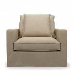 Armchair Lennox, Natural, Washed Cotton