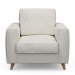 Fauteuil Kendall, Alaskan White, Oxford Weave