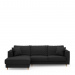 Kendall Sofa With Chaise Longue Left, oxford weave, basic black