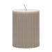 Pillar Candle Fine Rib, Flax, 7x9