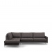 West Houston Corner Sofa Chaise Longue Left, scottish suede, noir