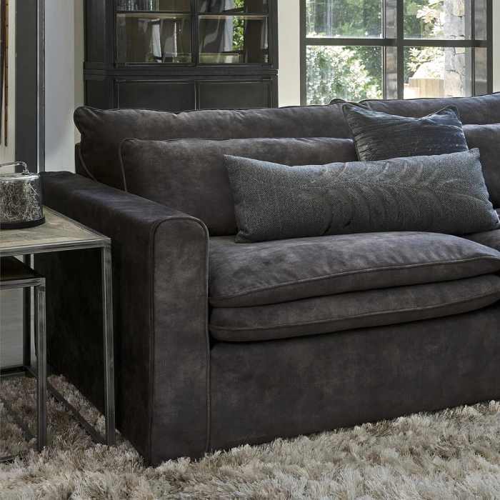 Corner Sofa Right Continental Grimaldi Grey