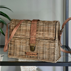 Rustic Rattan Handbag