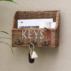 Rustic Rattan Keys Organiser