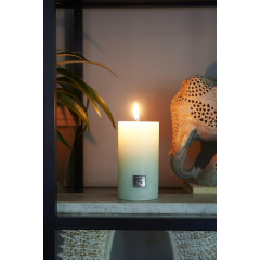 Rustic Candle water lily green 7x13