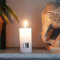 Rustic Candle frosted white 5x10