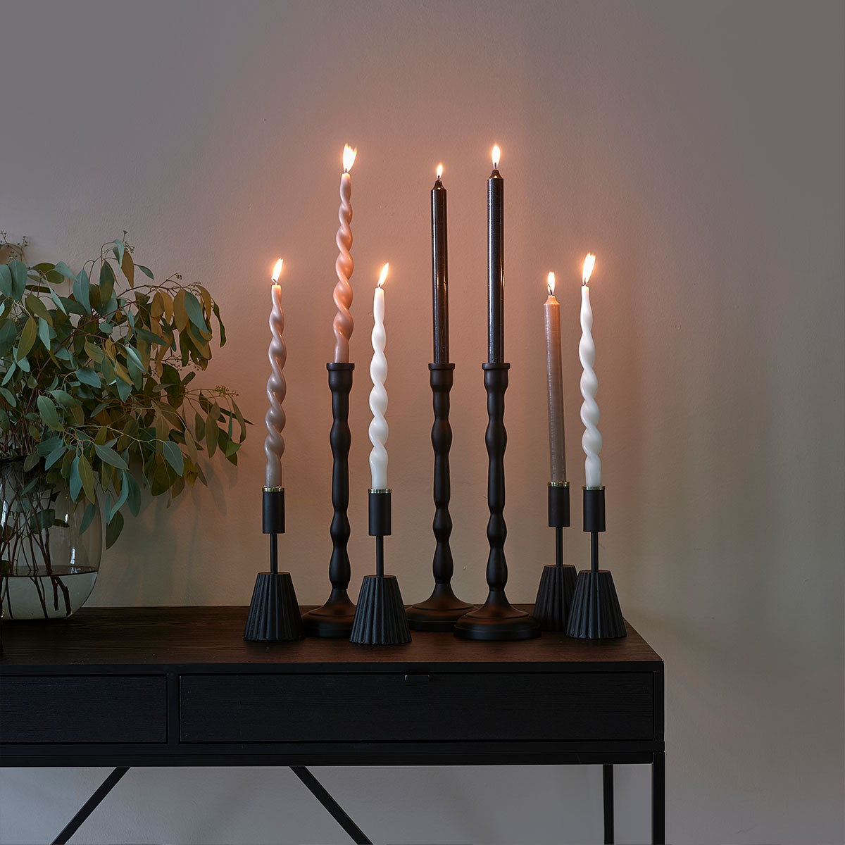 Candles and candleholders